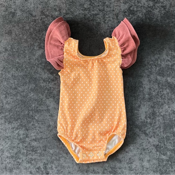 This Tribe of Three Flutter Sleeve Leotard Size 3-6 Months - Picture 1 of 4